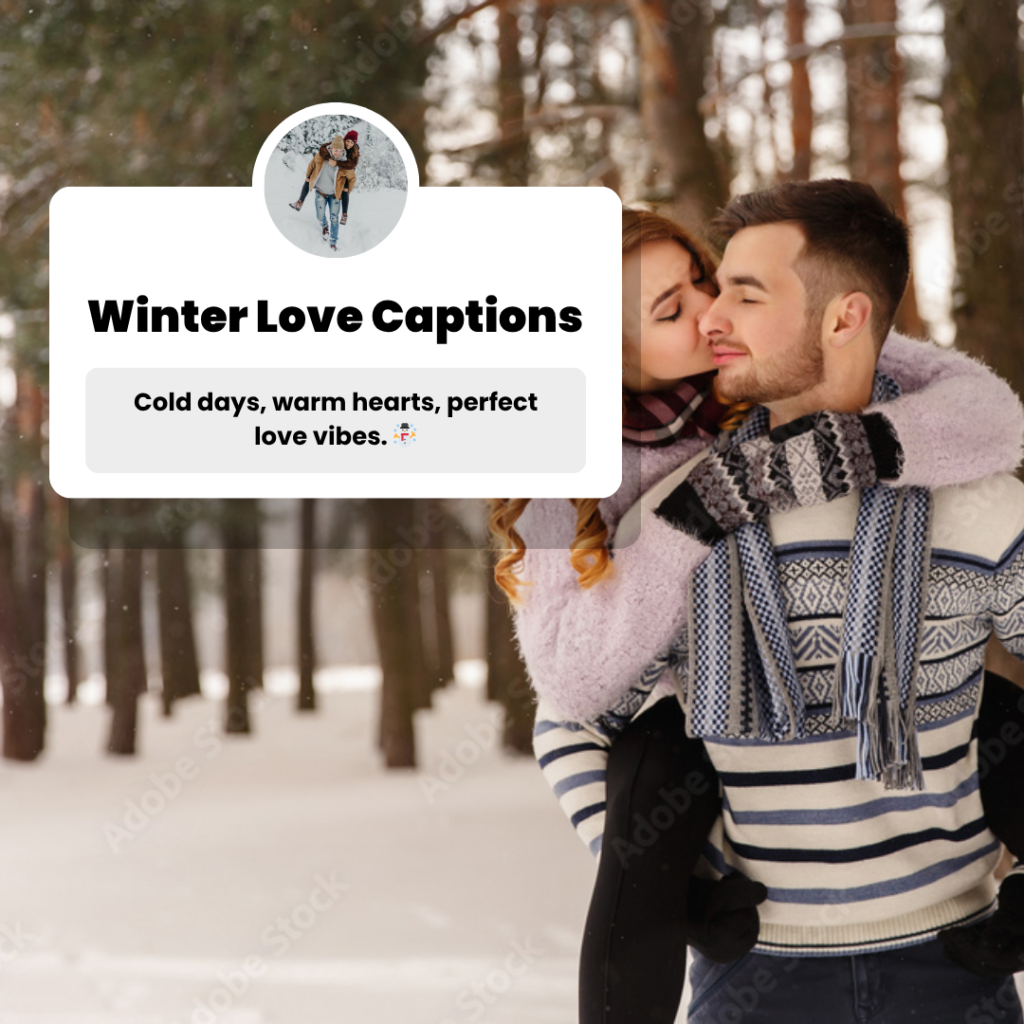 winter love captions