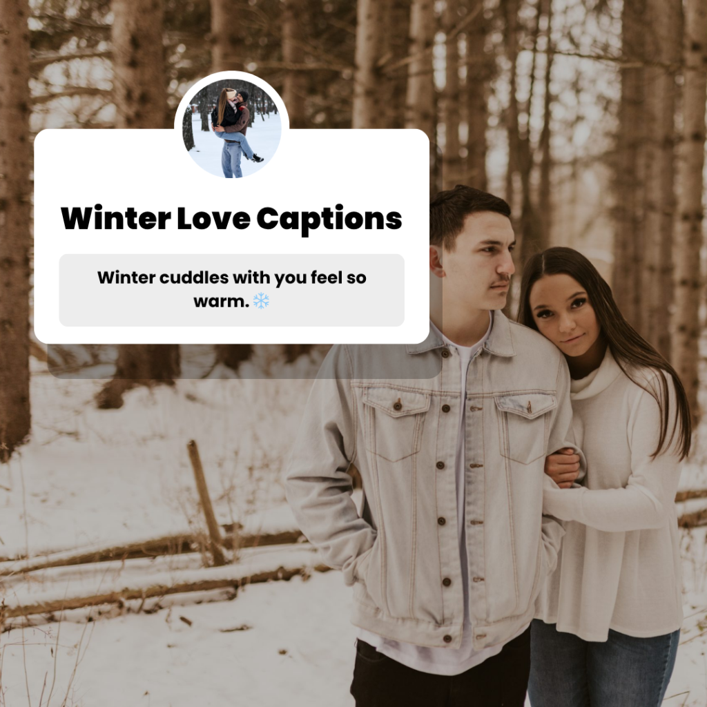 winter love captions